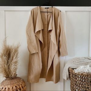Sand Open Front Coat